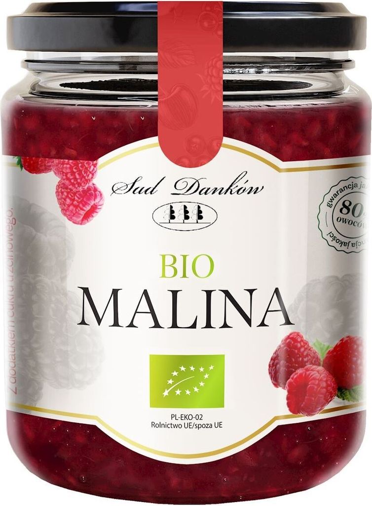 Biogo RASPBERRY 80% WITH CANE SUGAR 270 g - SAD DANKÓW