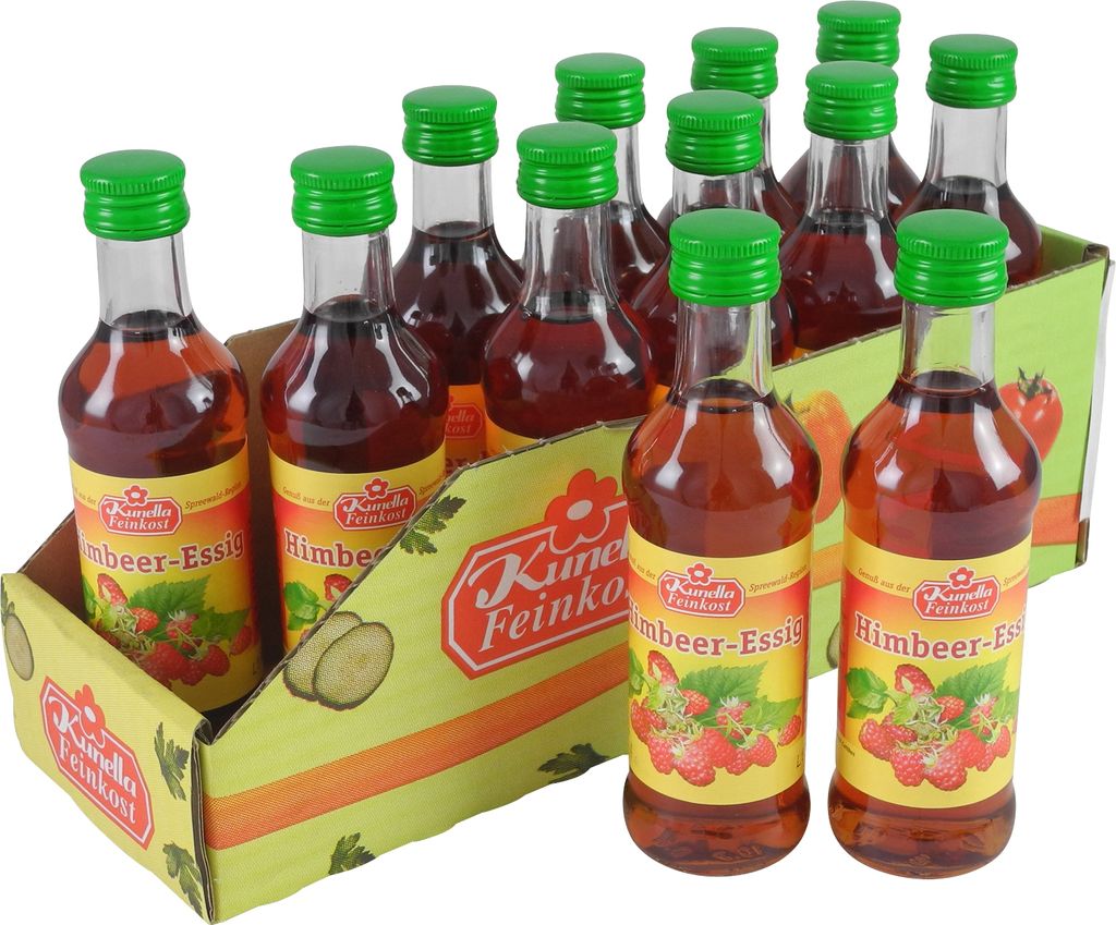 Raspberry Vinegar from Kunella Feinkost - 12-pack (12 bottles of 100 ml each)