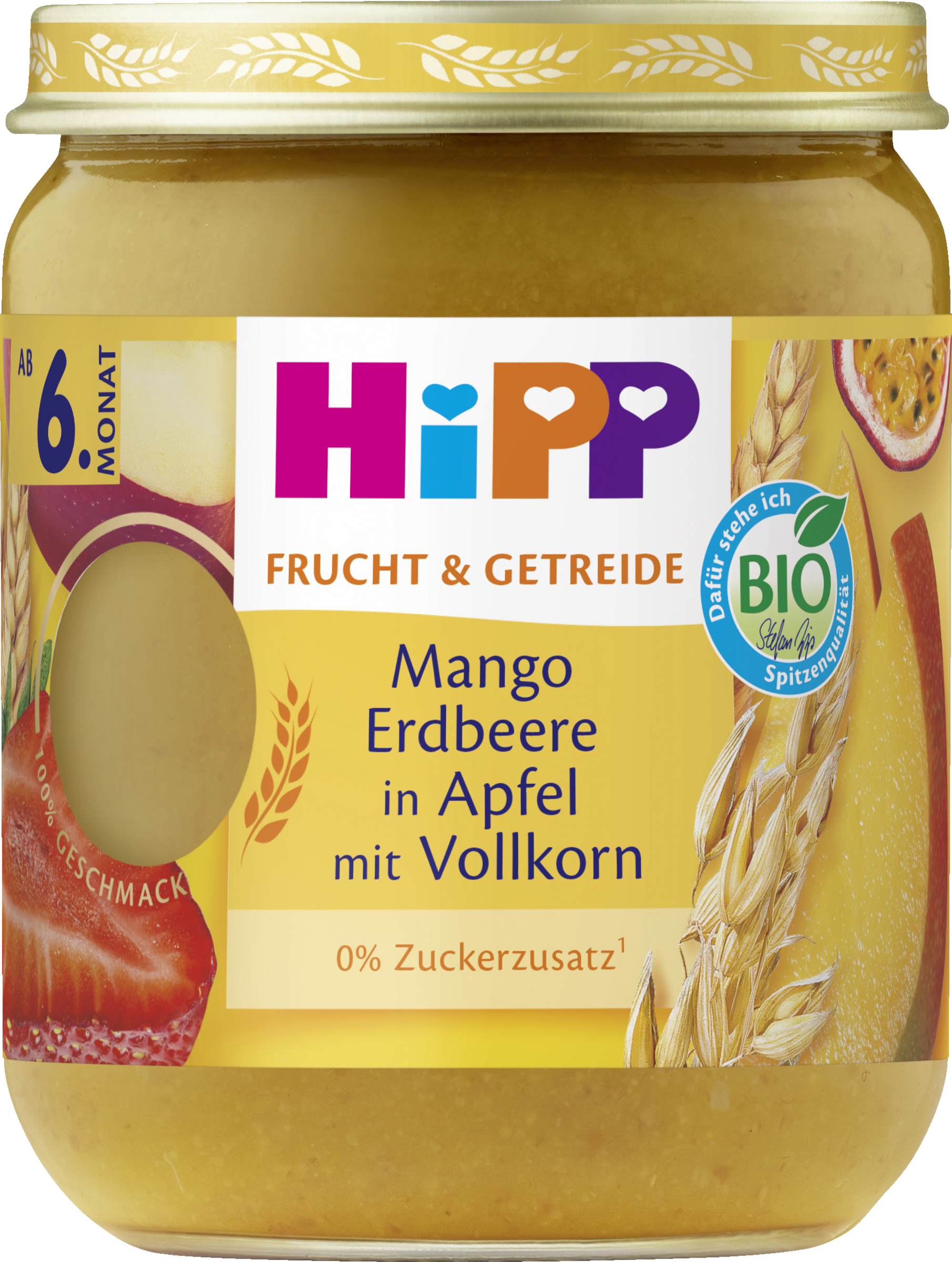 HiPP Organic Mango Strawberry in Apple with Whole Grain from 6 months