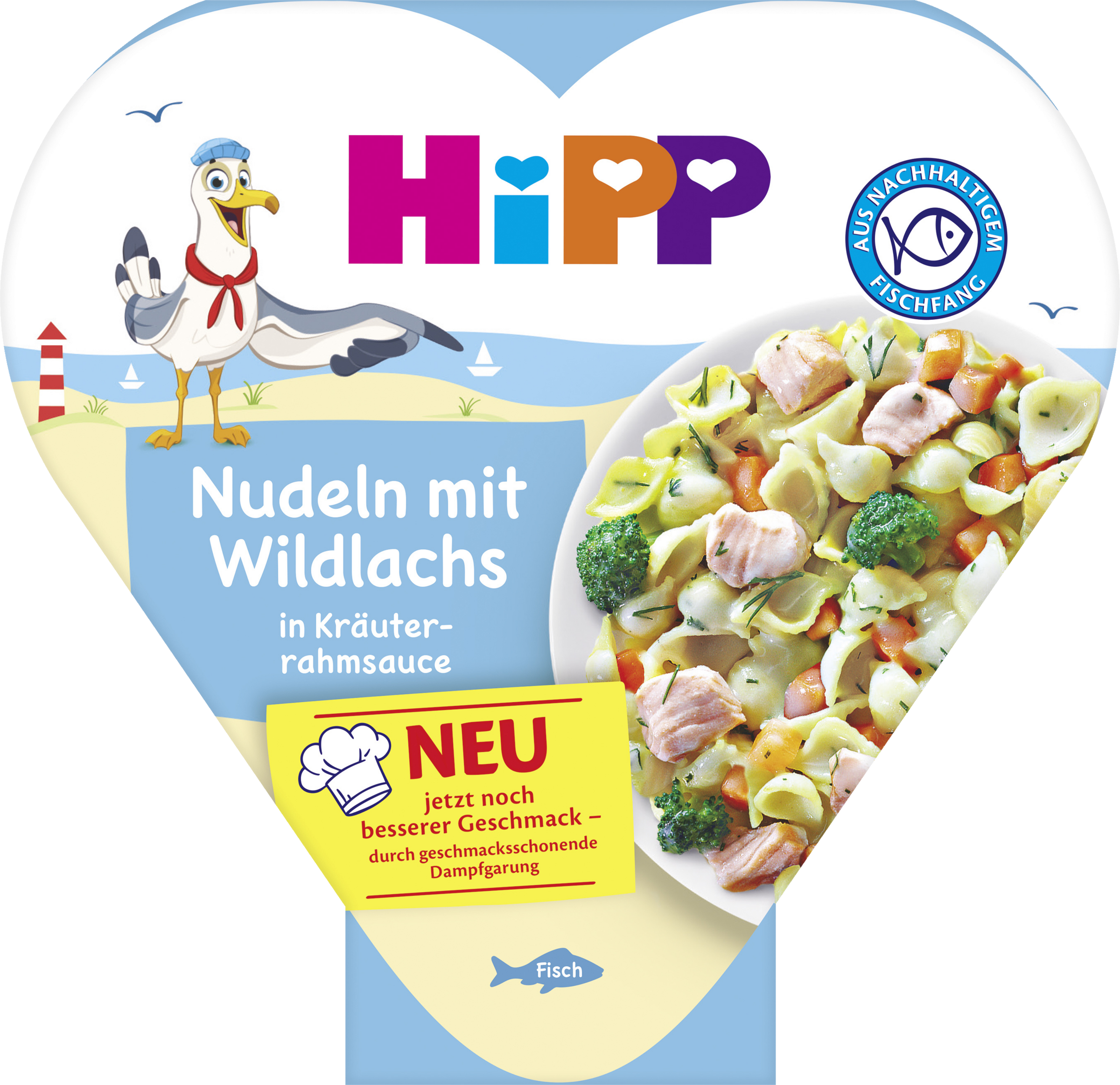 HiPP Menus Pasta with Wild Salmon in Herb Cream Sauce from 1 year
