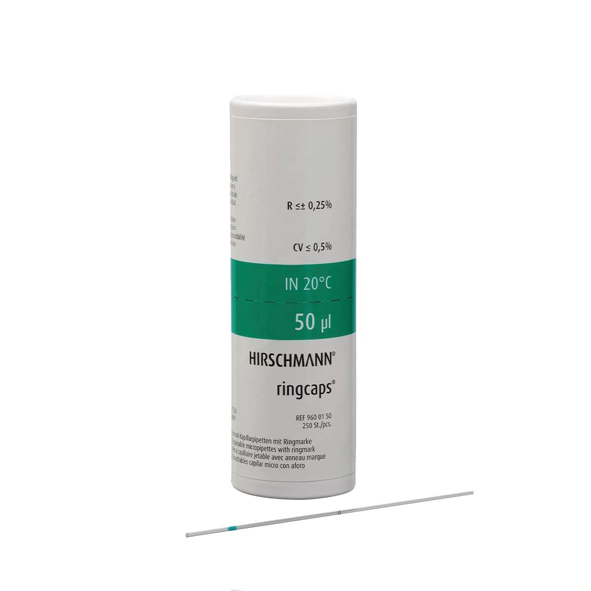Hirschmann Disposable Micro Pipettes 50 µl (green) 250 pieces