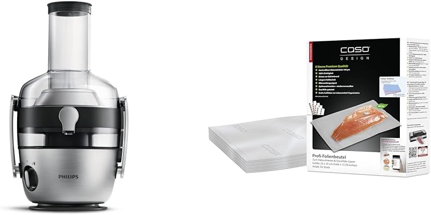 Philips Domestic Appliances Philips Avance Collection juicer for fruit and vegetables & caso professional foil bag 25x35 cm / 50 bags