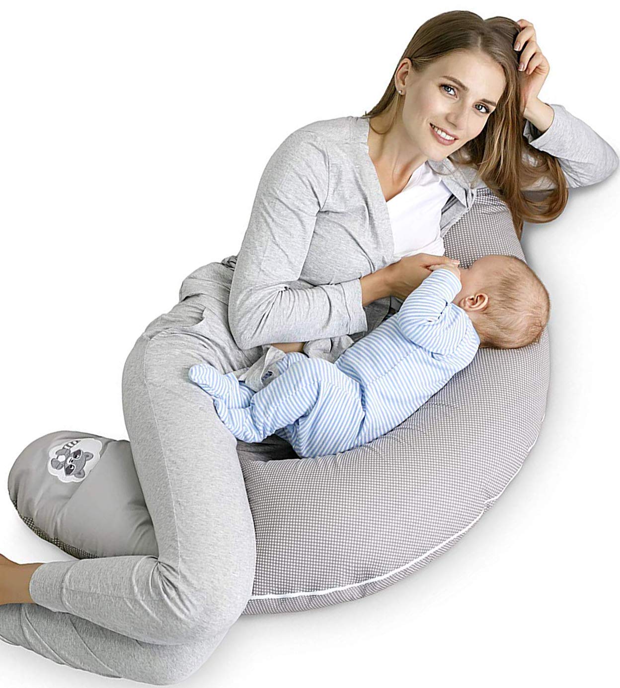 sei Design Quality Baby Nursing Cushion Maternity Pillow by Be Design 170 x 30 cm, Filling From 3-D fiber ball – Super Soft and Comfortable. Cover with High-Quality Embroidery.