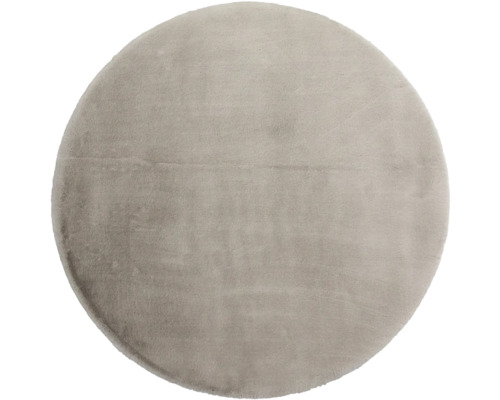 SoleVito High-pile rug Romance, light brown, round, Ø 80 cm, 80 x 80 cm