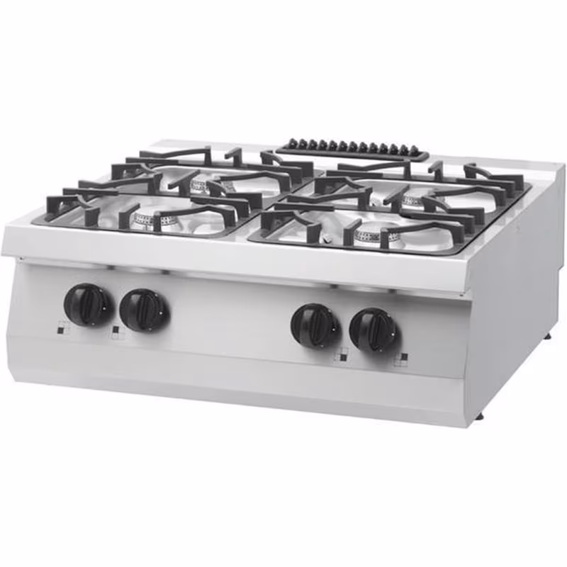 High-performance hob - 4 burners - double unit - 70cm deep - gas