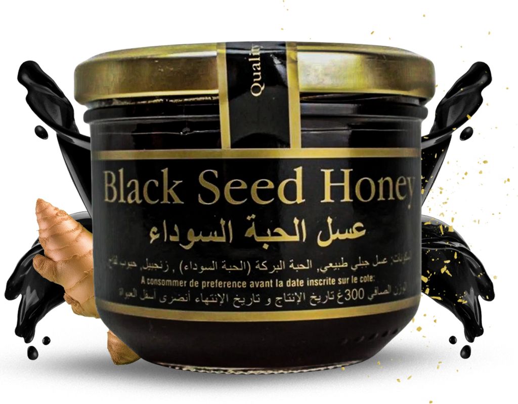 Sunnah-shop High-quality black cumin honey | 100% natural raw honey with black cumin | Natural black cumin mountain honey with no added sugar