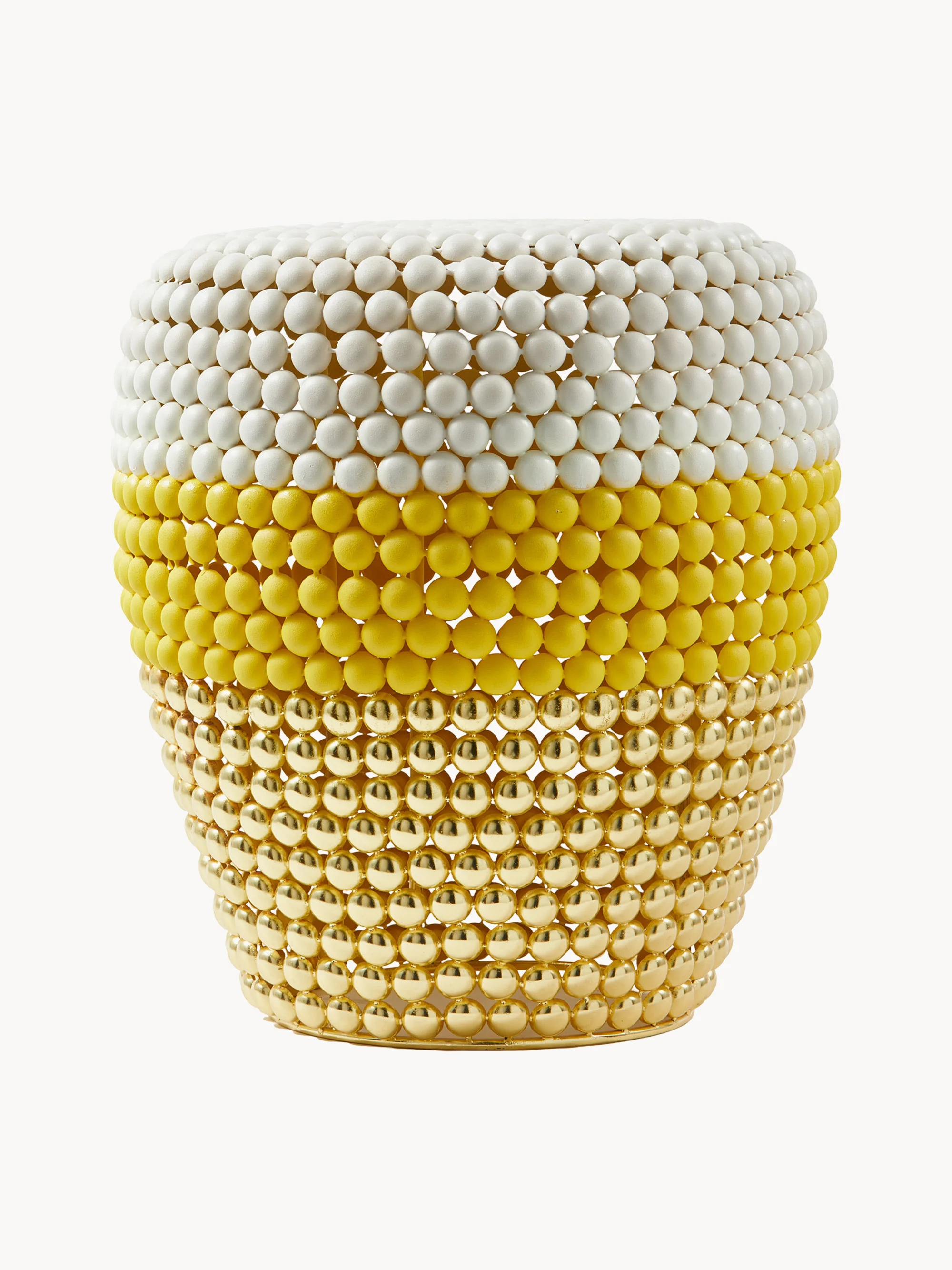 POLSPOTTEN Stool Dot, White, lemon yellow, gold
