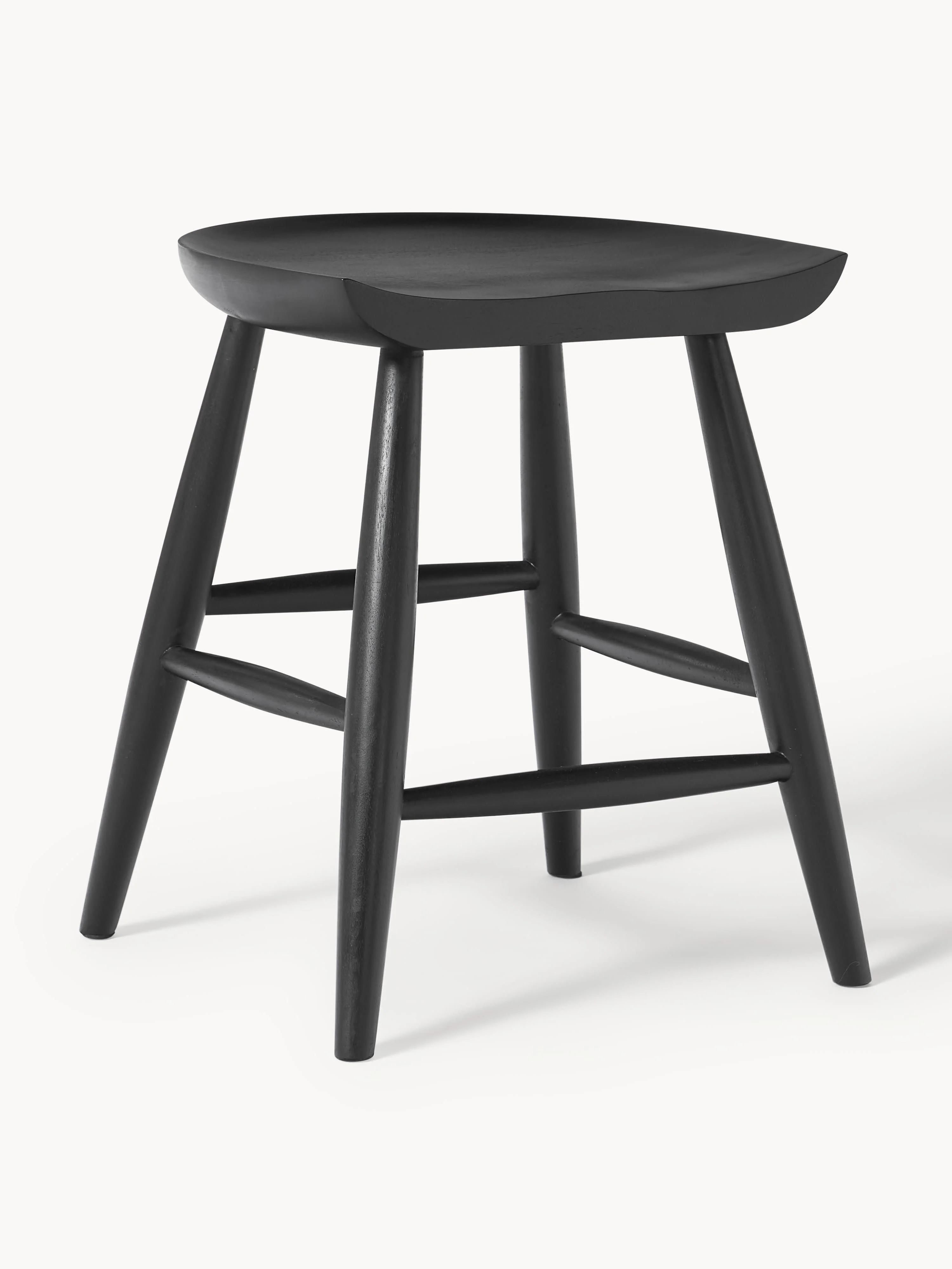 Westwing Collection Nino stool made of mango wood, Mango wood, black