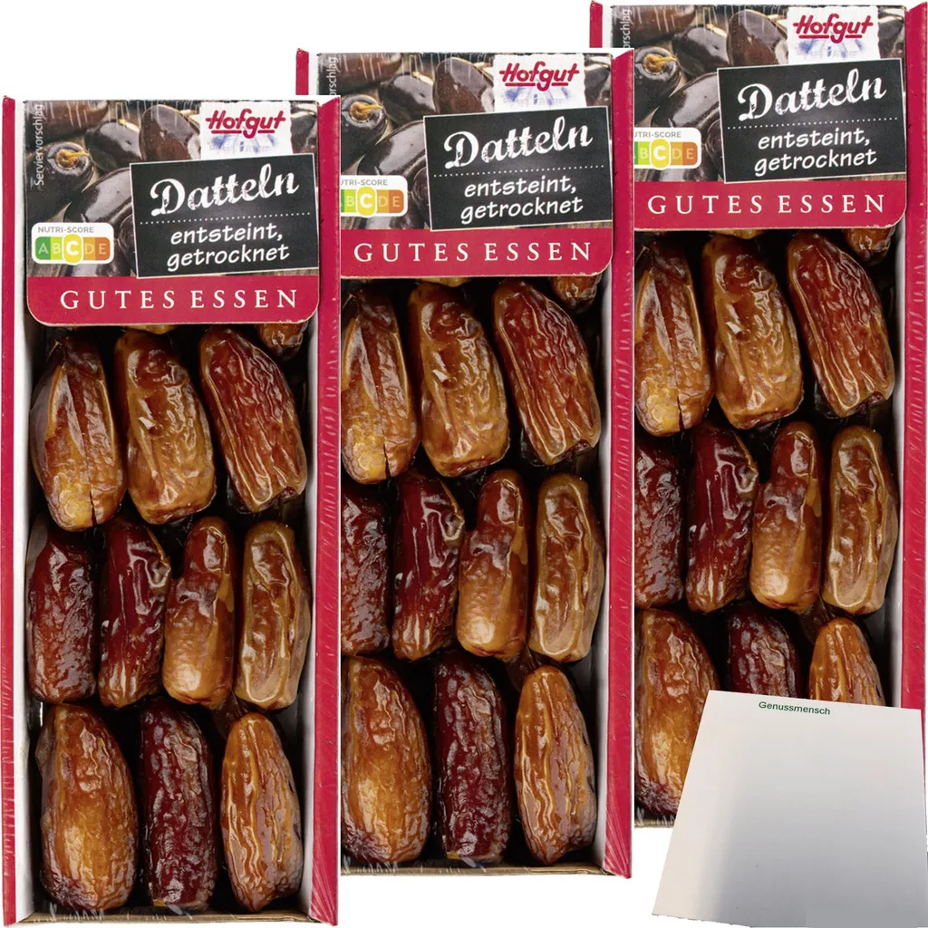 Hofgut Datteln im Ravier 3-pack (3x200g trays) + usy block 612g