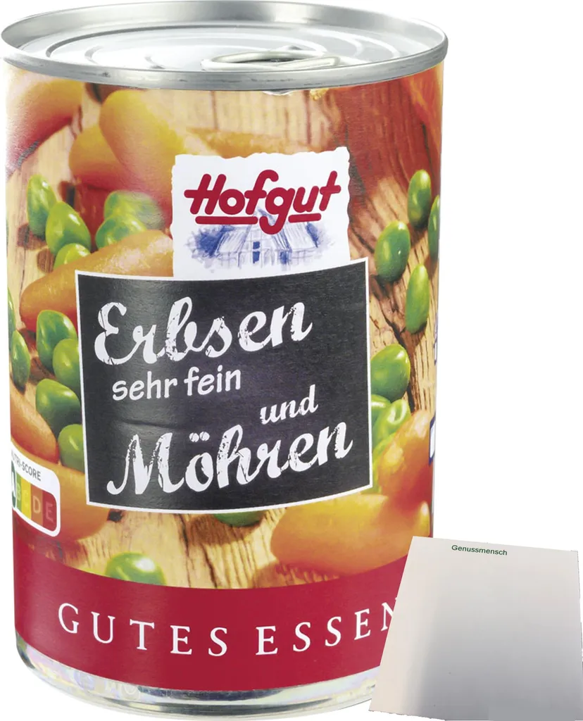 Hofgut peas very fine with carrots (425ml can) + usy block 437g