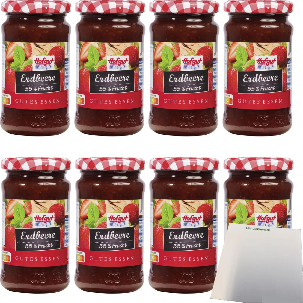 Hofgut Strawberry Fruit Spread (8 x 250g jars) + usy Block