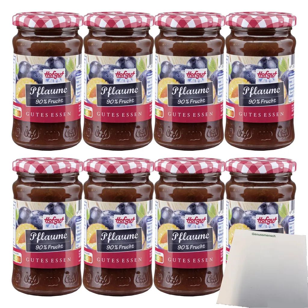 Hofgut Plum Butter Fruit Spread Pack (8x250g jars) + usy Block