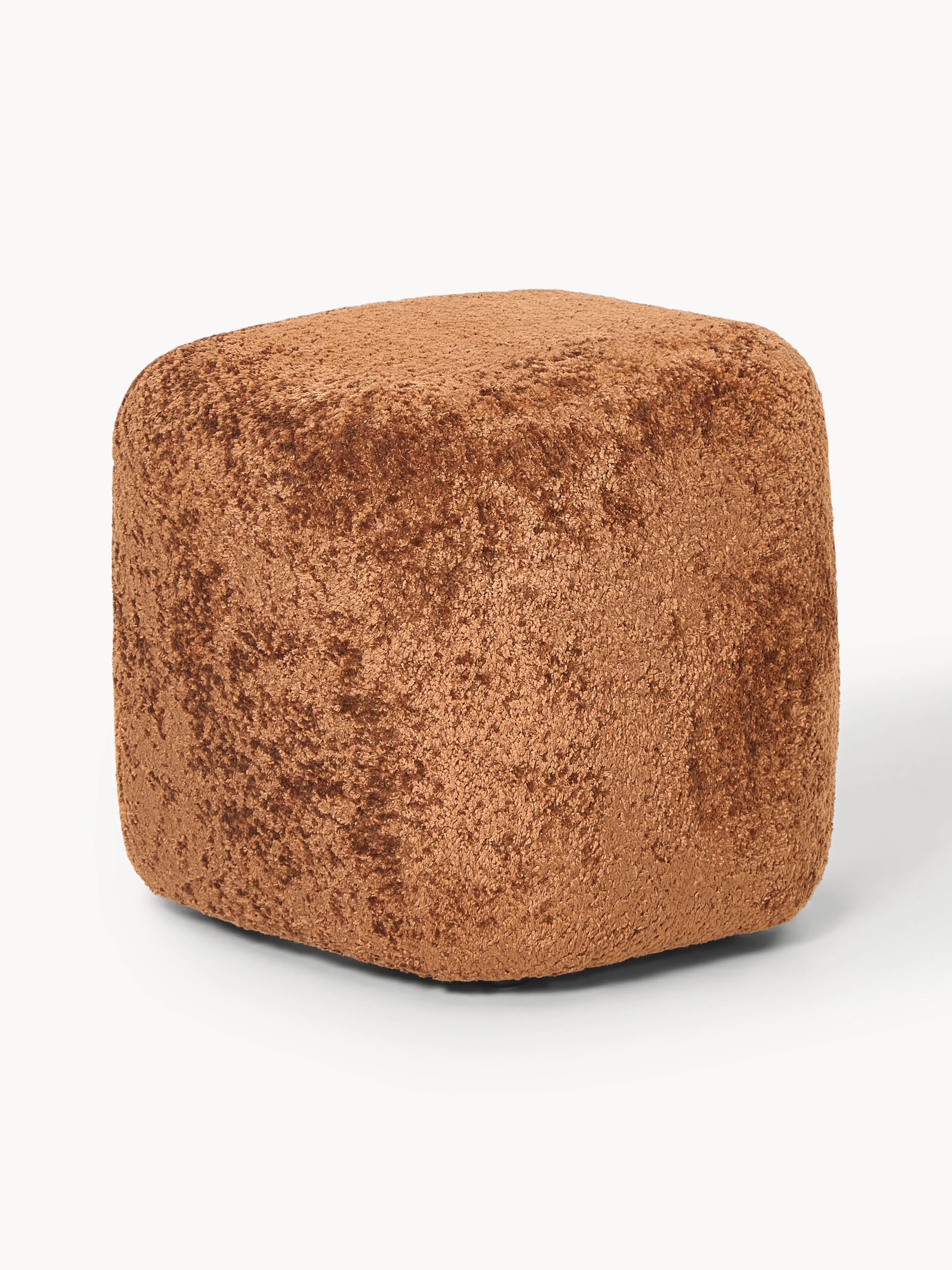 Westwing Collection High ottoman cloud made of teddy bouclé