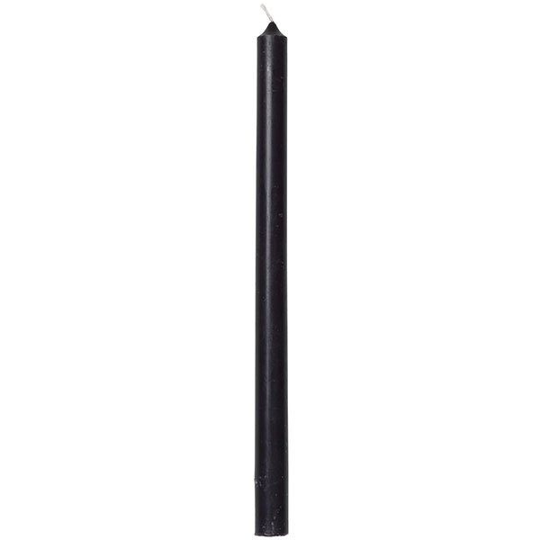Tall black taper candle by Ib Laursen