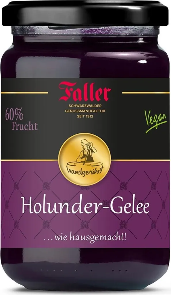 Faller Konfitüren Elderberry jelly extra from Faller: Homemade delight from the Black Forest, 330 gm