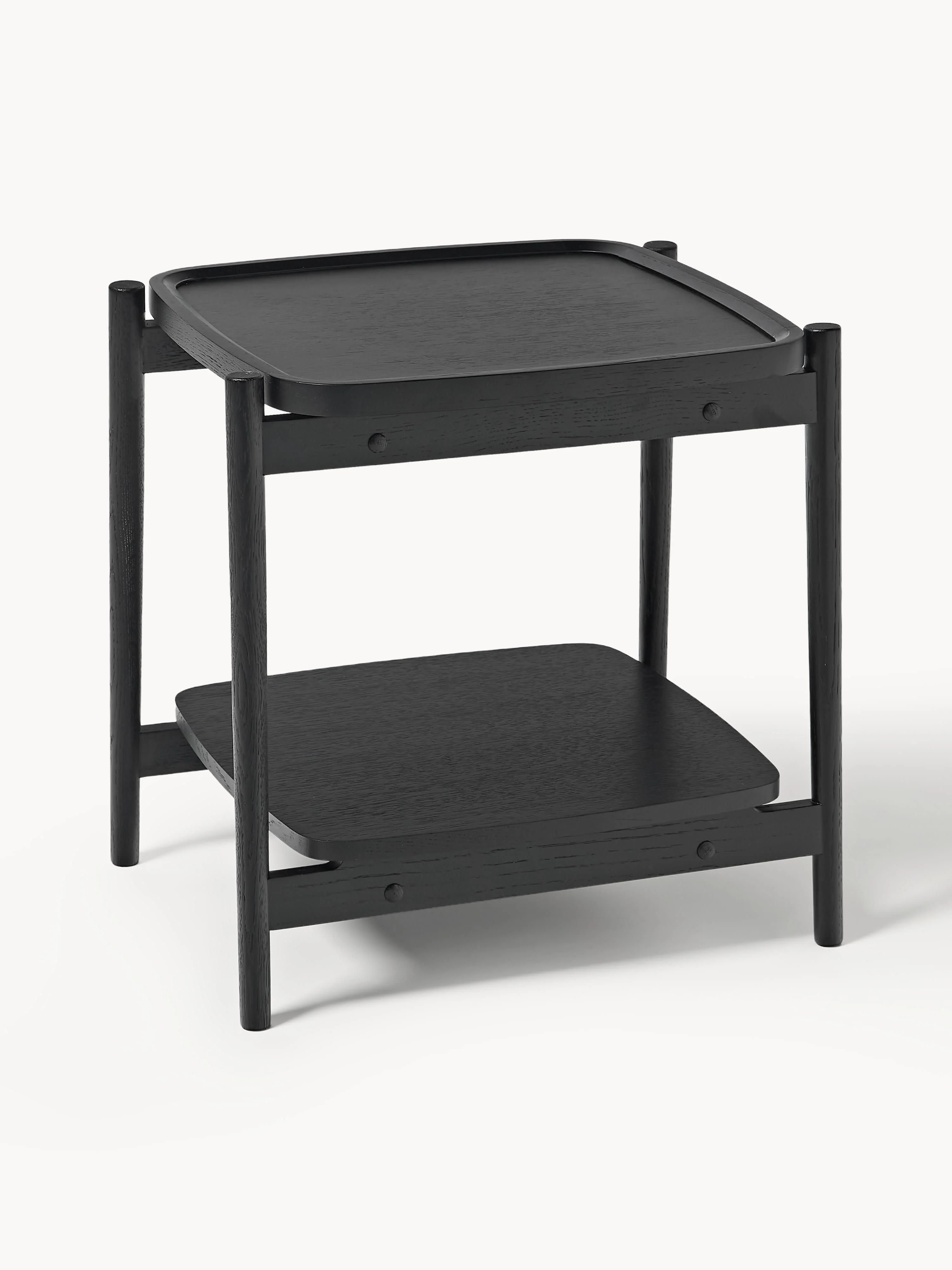 Westwing Collection Libby wooden side table, Black