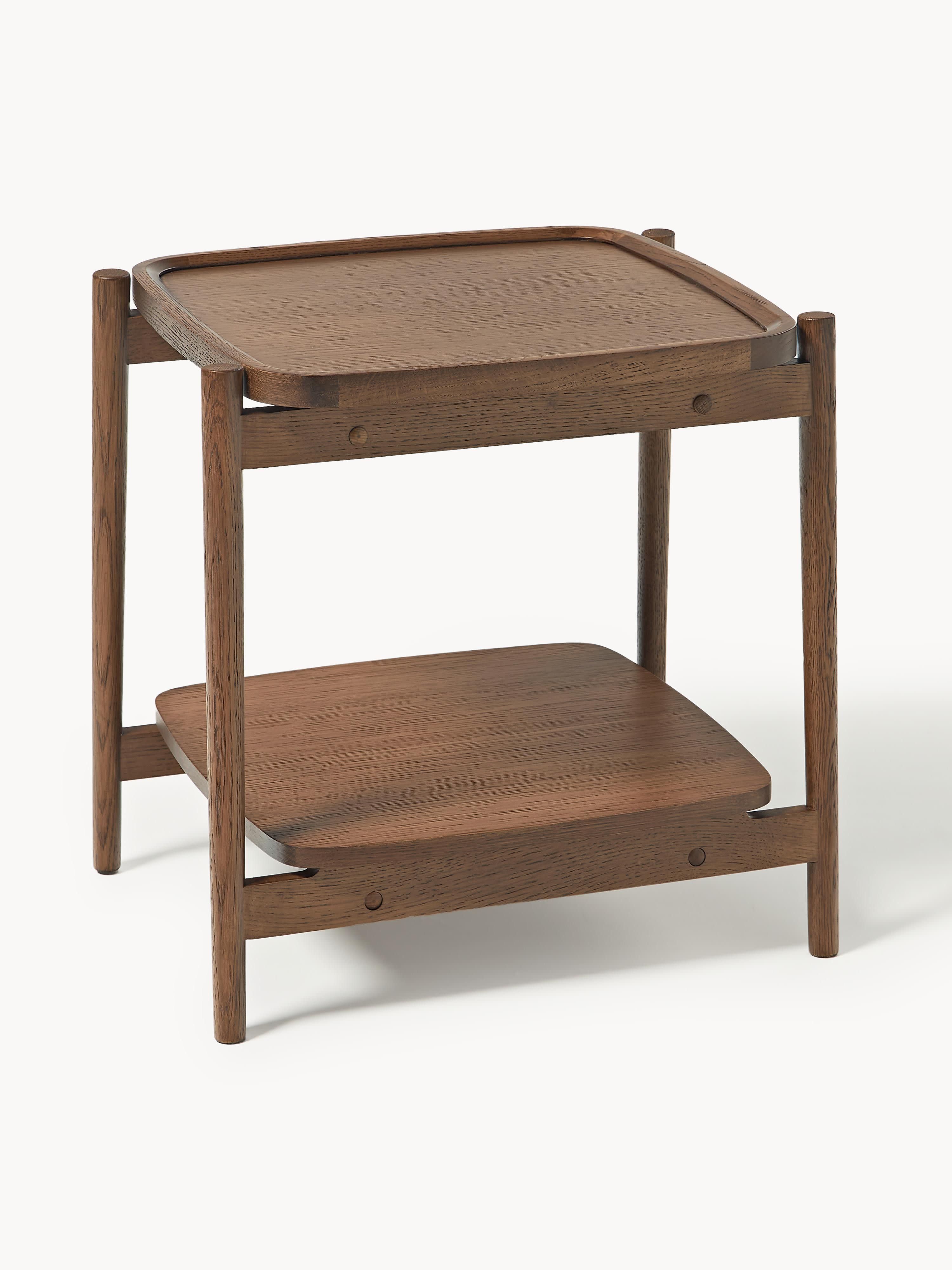 Westwing Collection Libby wooden side table, Dark oak wood