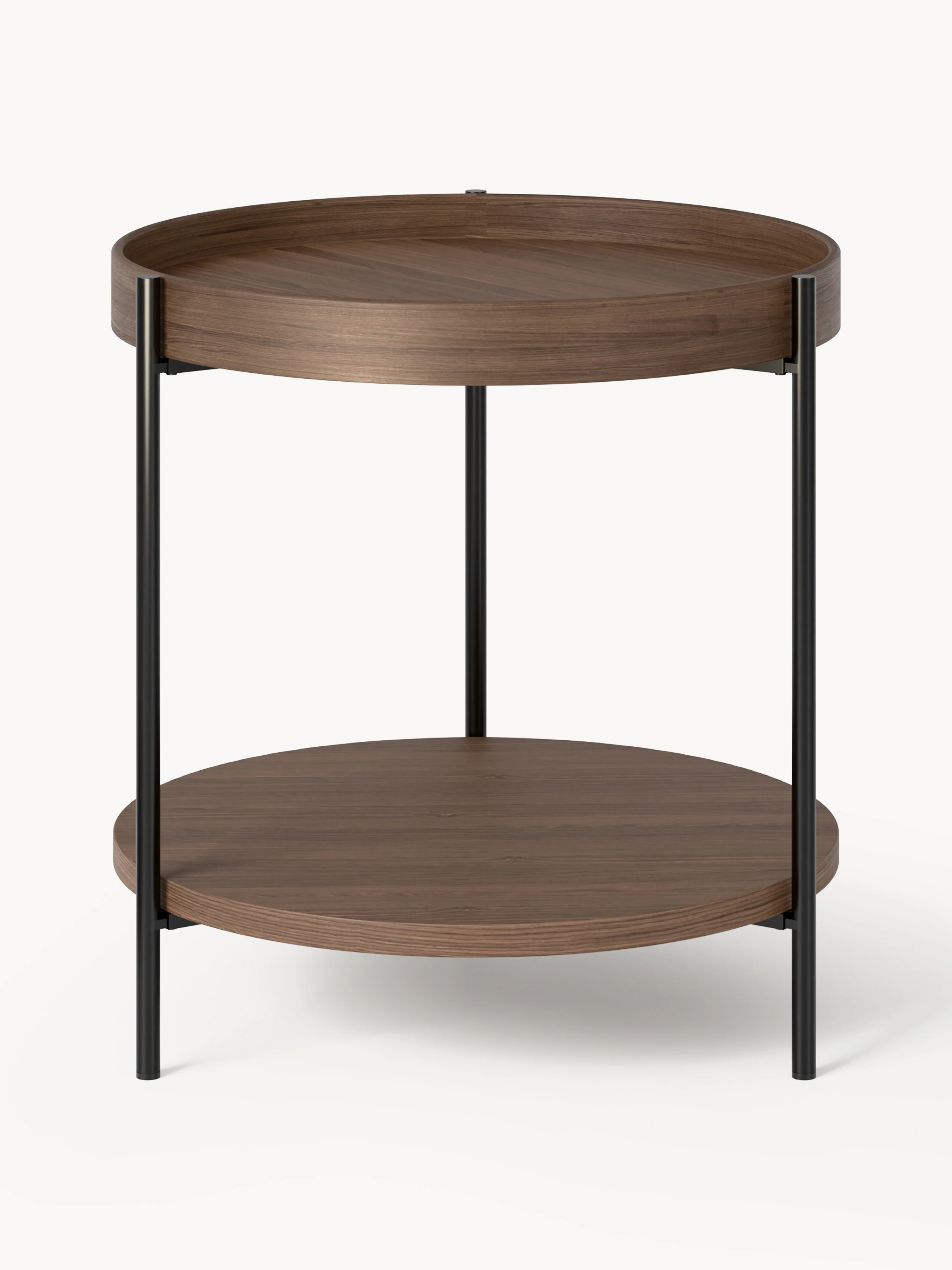 Westwing Collection Renee wooden side table, Walnut wood
