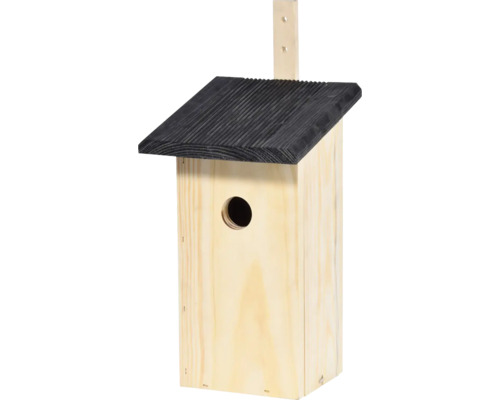 Wooden nesting box DOBAR Green Label nesting box, cavity nesting roof anthracite, pine wood FSC approx. 17x18x40 cm
