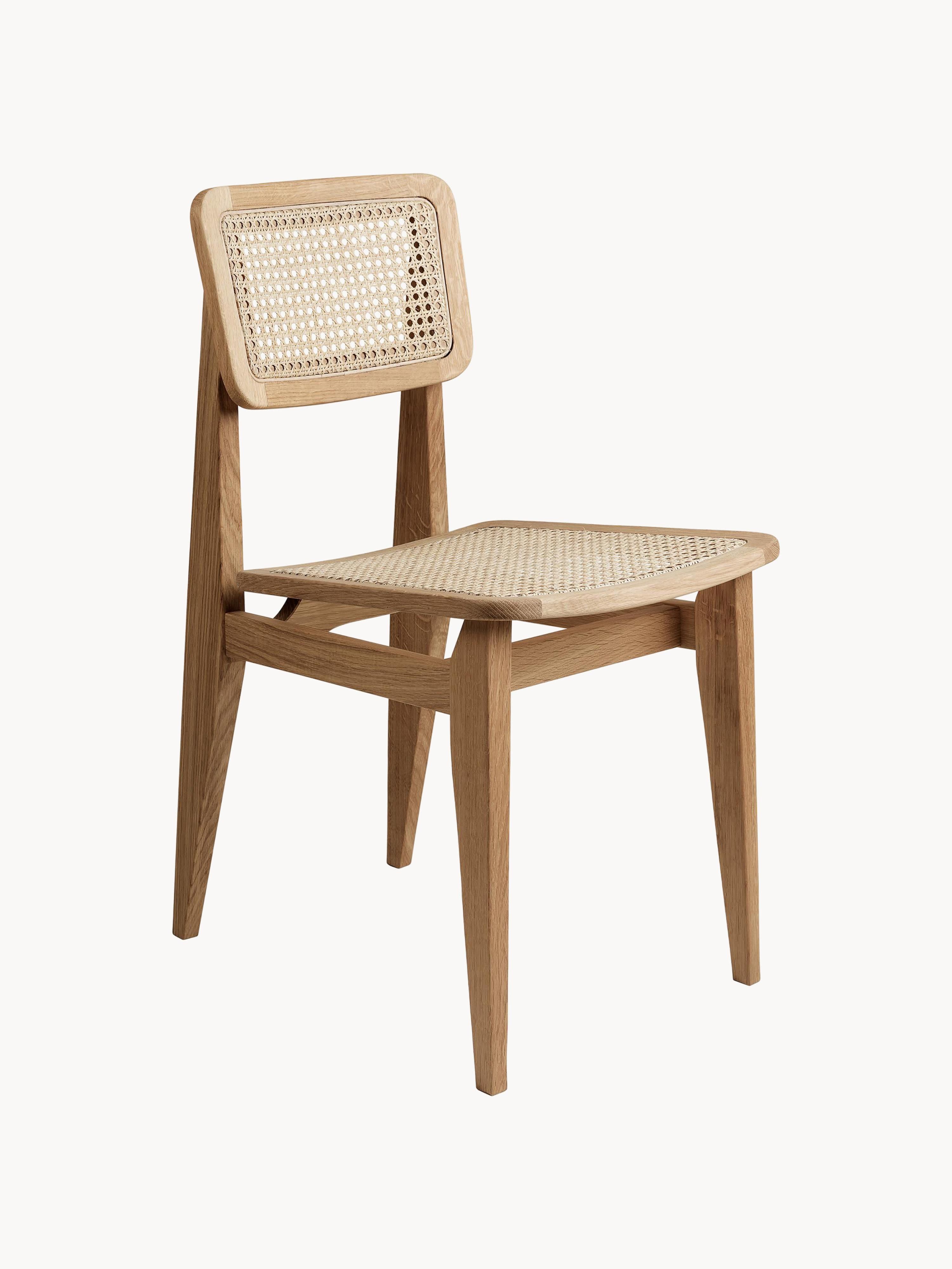 gubi Wooden C-Chair made of oak with Viennese caning, Oak wood, light beige