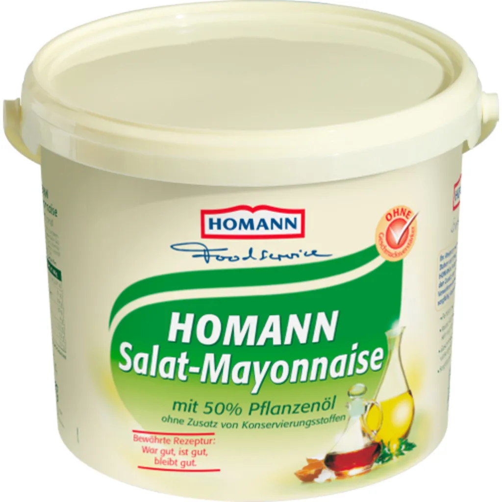 Lutz Homann Salad Mayonnaise with 50 percent vegetable oil in a 5000g bucket 5000g
