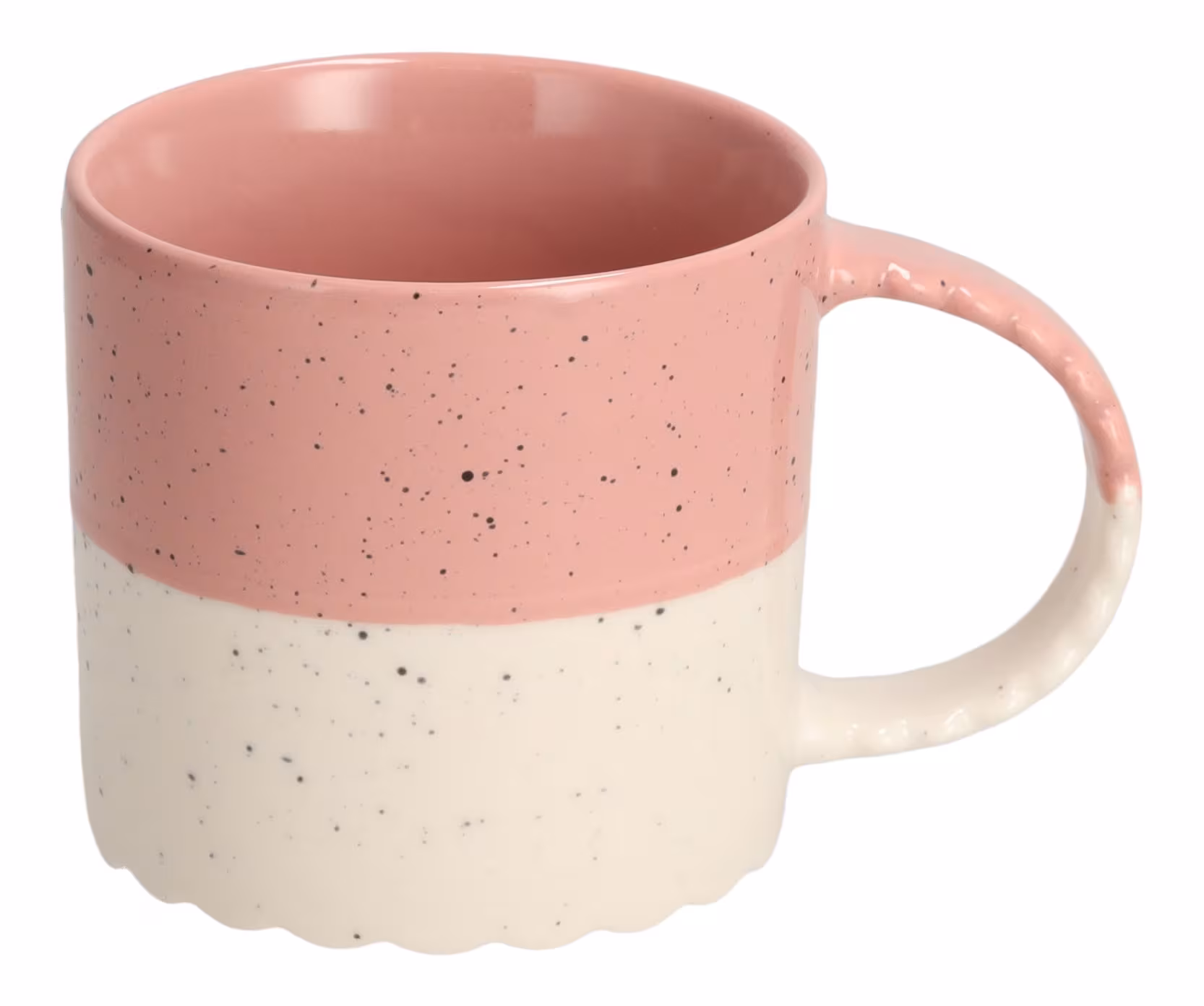 home&you Pascia Mug, Coffee Mug with Handle, Ceramic Tea Mug, Decorative Gift for Dining Room, Kitchen, 370 ml, Pink