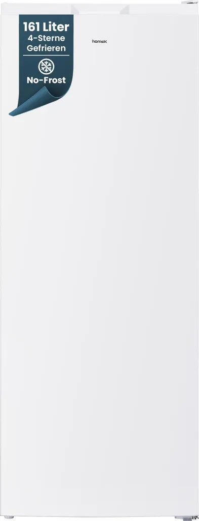 homeX No Frost Freezer, Large Freezer - 161L Net Capacity, 4-Star Freezing, Super Frost Function, White