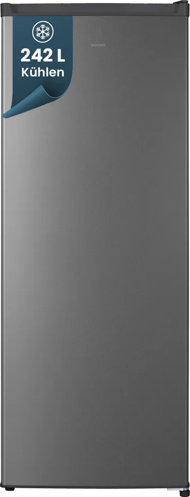 homeX Large Freestanding Refrigerator without Freezer Compartment - 242 Liters, Quiet, Silver, CS2421E-S