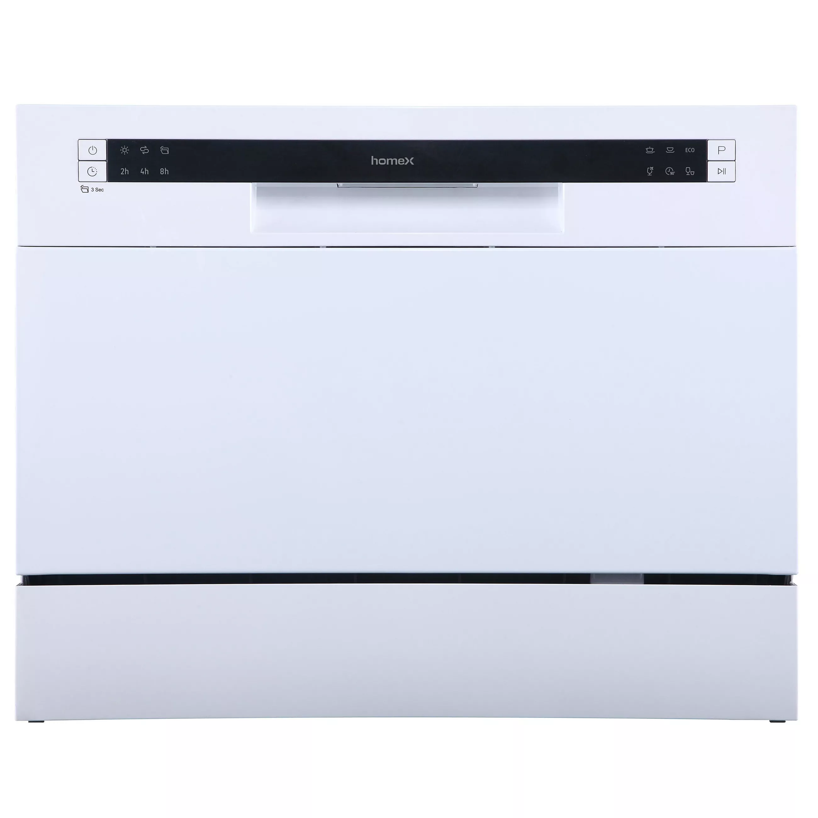 homeX Tabletop Dishwasher, 6 Programs, Mini Dishwasher for 6 Place Settings, Ideal for Small Apartments, AquaStop, GST6AE-W White