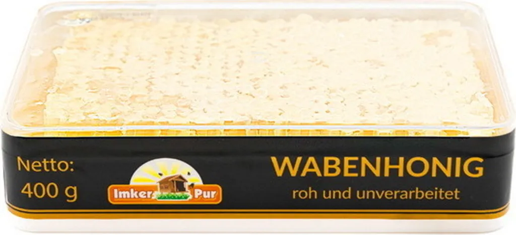 Honeycomb from ImkerPur, 400 g, in the perfect freshness box - for the pure honey experience