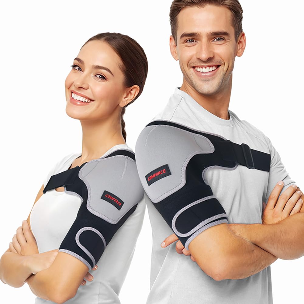 COMFORCE Shoulder Brace Right & Left for Women and Men, Shoulder Brace on Frame with Compression Base for Shoulder Injuries, Sports, Shoulder Support for Dislocations (30-44 Inches)