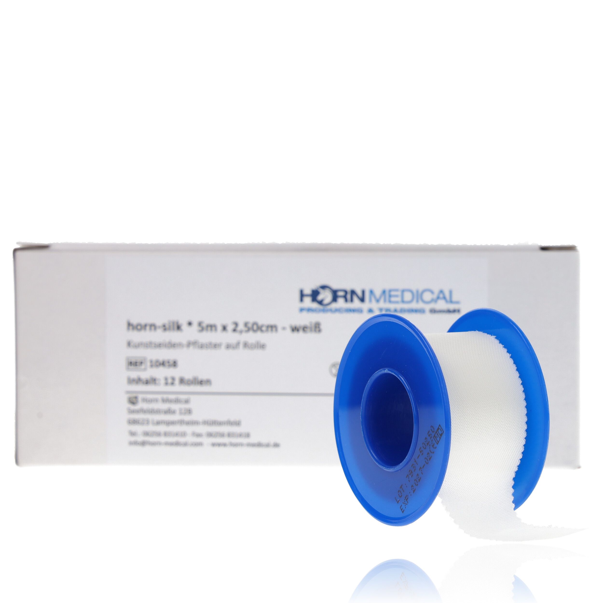 Miro Horn Medical horn-silk 12 Rollen Fixierpflaster 2,5cm x 5m weiß 12 St