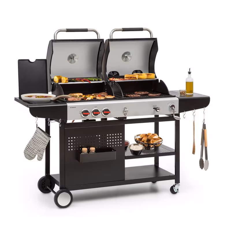 KLARSTEIN Hot & Hot Gas Grill 8.5kW 3 Burners Height Adjustable Black