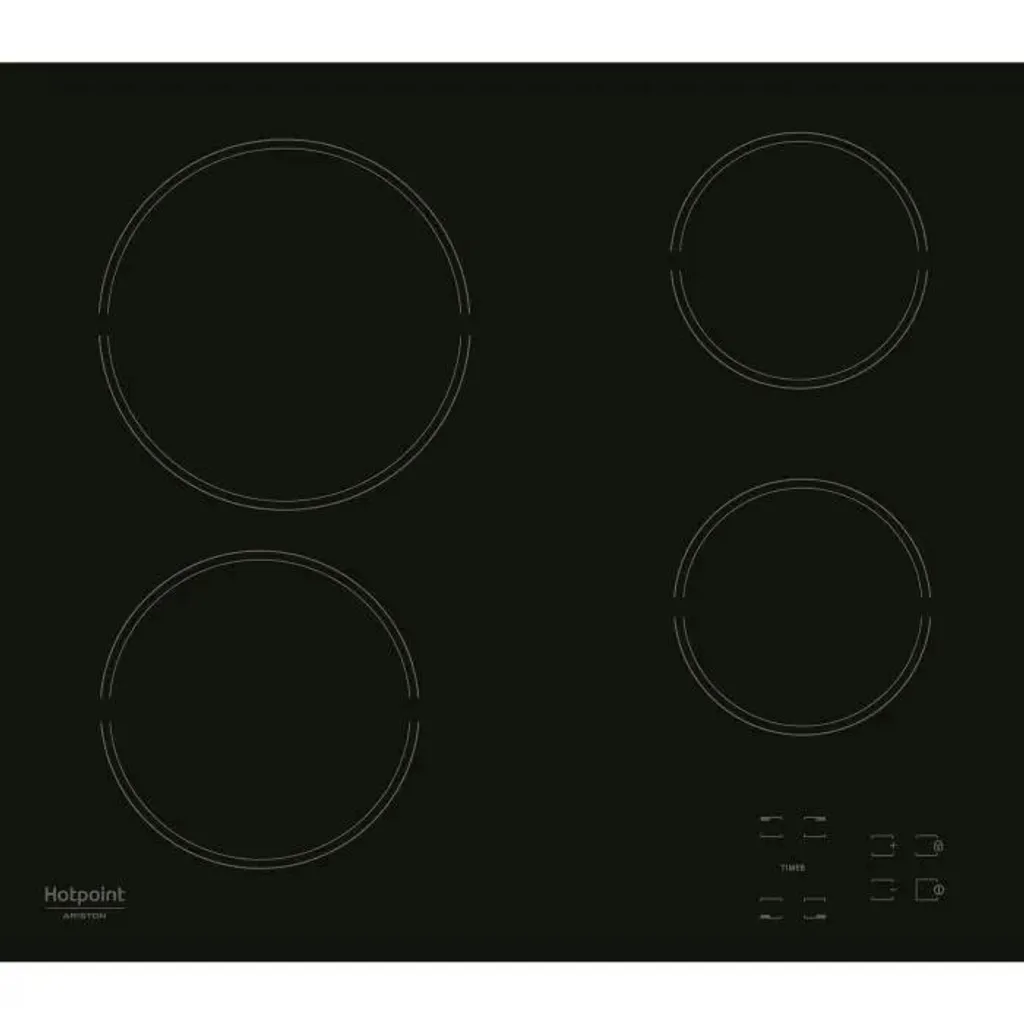 Ariston Hotpoint HR 631 C, Black, Integrated, 58 cm, Ceramic, Glass ceramic, 4 zone(s)