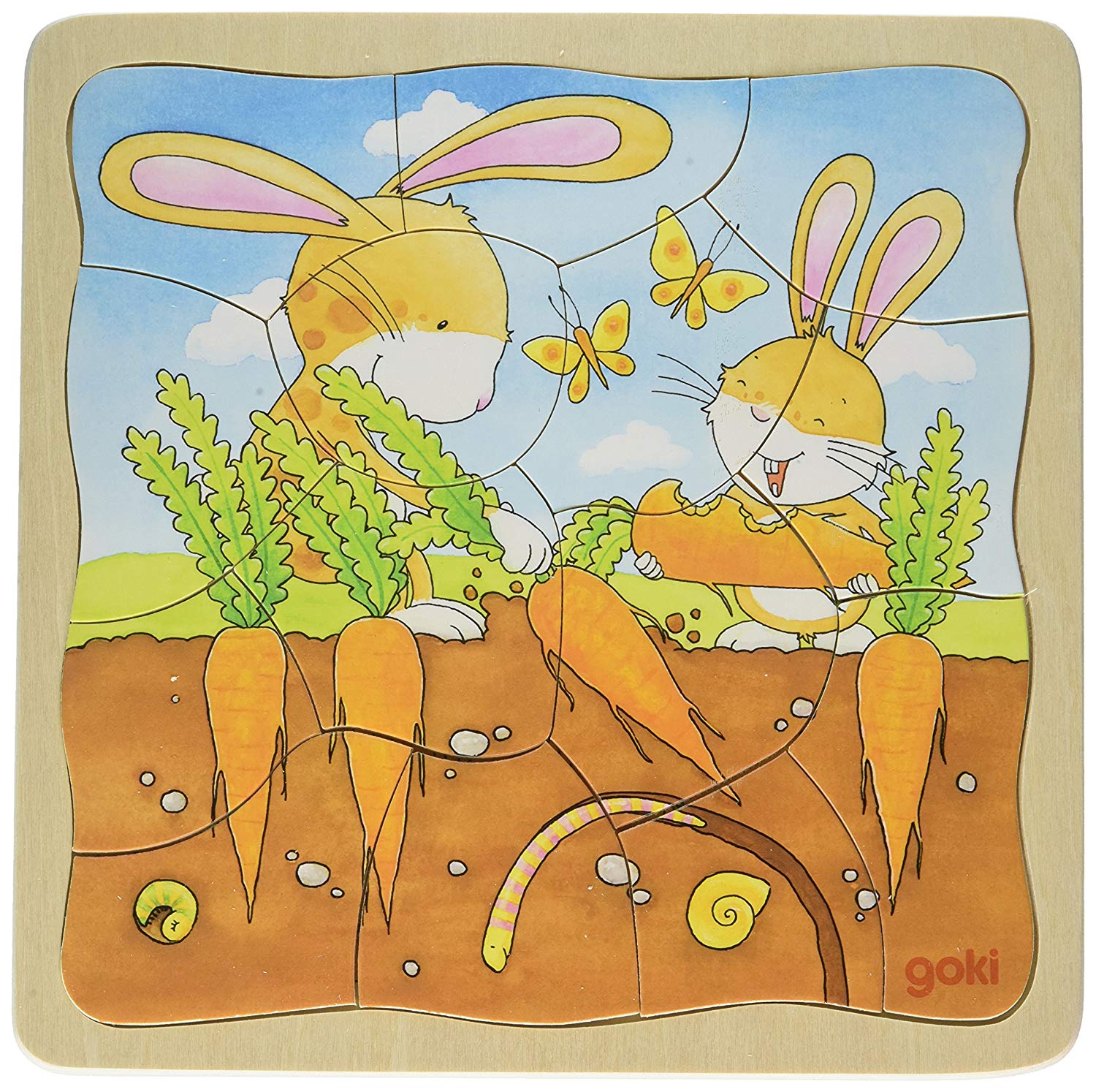 Goki Houten Lagenpuzzel - Moestuin, 53St.