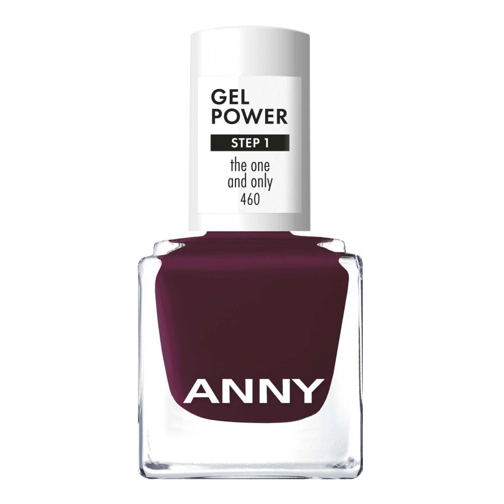 ANNY Gel Power Nail Polish - Gel Color Nail Polish without UV Lamp, Brilliant Shine & Lasts up to 12 Days, Chip & Scratch Resistant, Color The One and Only - Plum Purple - 8ml