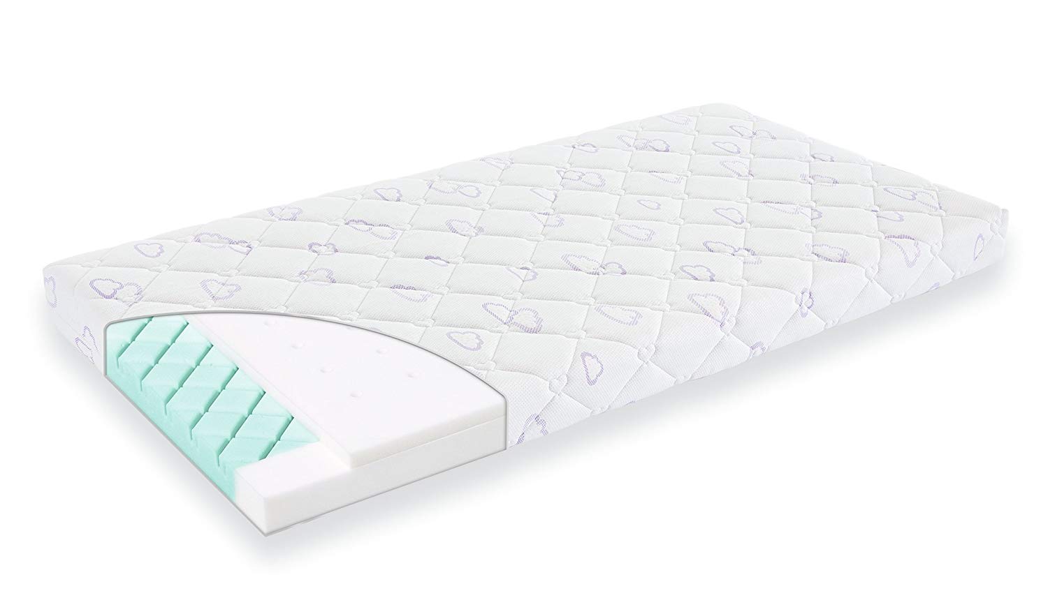 Traeumeland Dream Land baby mattress Cuddly Meadow 60 x 120 White