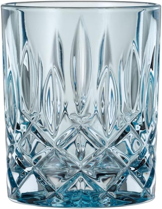 Spiegelau & Nachtmann, 4-Piece Whiskey Tumbler Set, Blue Whiskey Glasses, Crystal Glass, 295 ml, Aqua, Noblesse Fresh, 104193