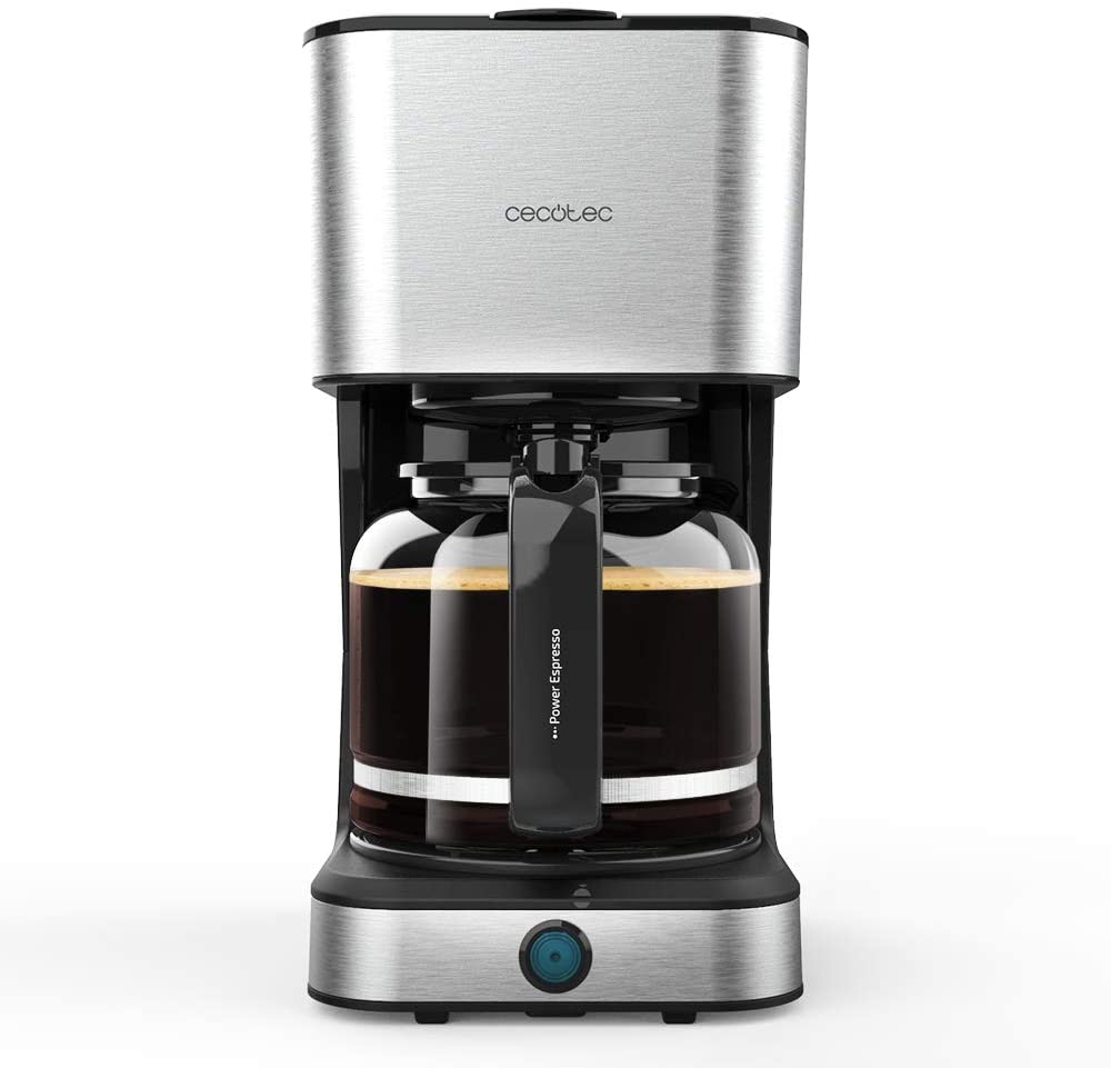 Cecotec Coffee 66 Heat Filter Coffee Machine 1.5 L 950 W Heat Resistant Jug Dosing Spoon Exteme Aroma Permanent Filter Heat Plate Automatic Shut-Off Stainless Steel Without Capsules In Black Metal