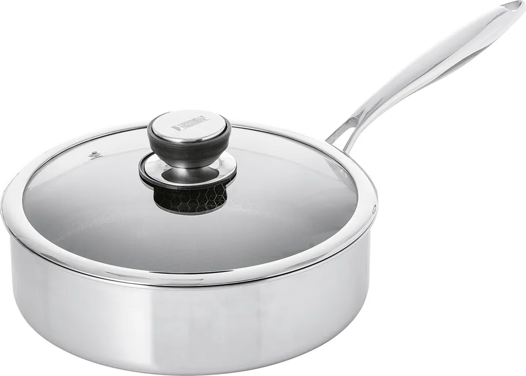 HENSSLER HSN stainless steel braising pan with lid, honeycomb pattern, 26cm