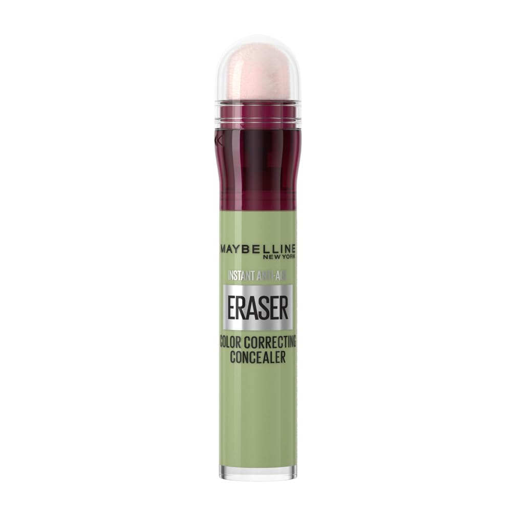 Maybelline New York Instant Anti-Age Eraser Colour Corrector Concealer, Ultra Easy Colour Correction for an Even Complexion, Green, 6.8 ml