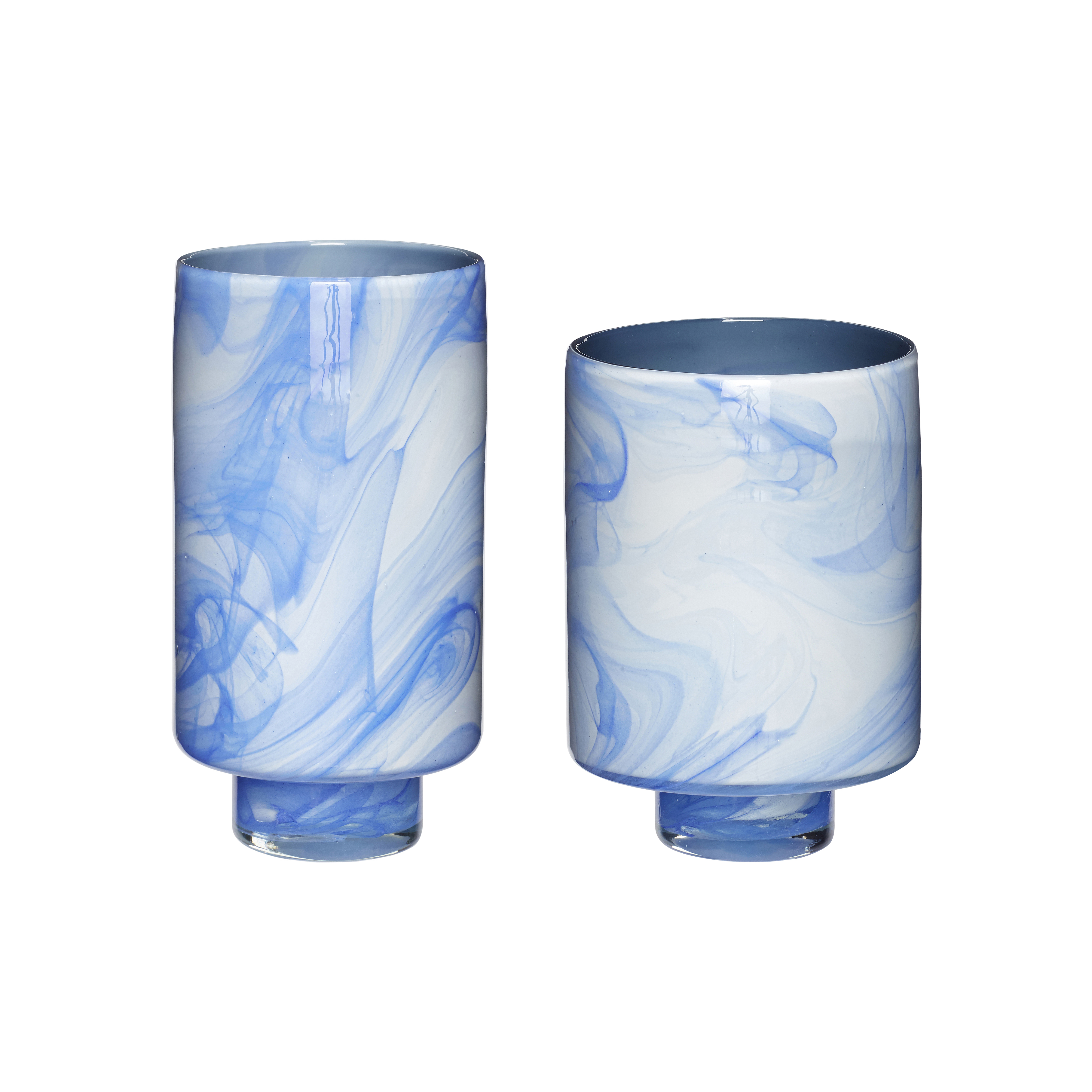 Hübsch Pretty Vase 2-Pack, White-Blue
