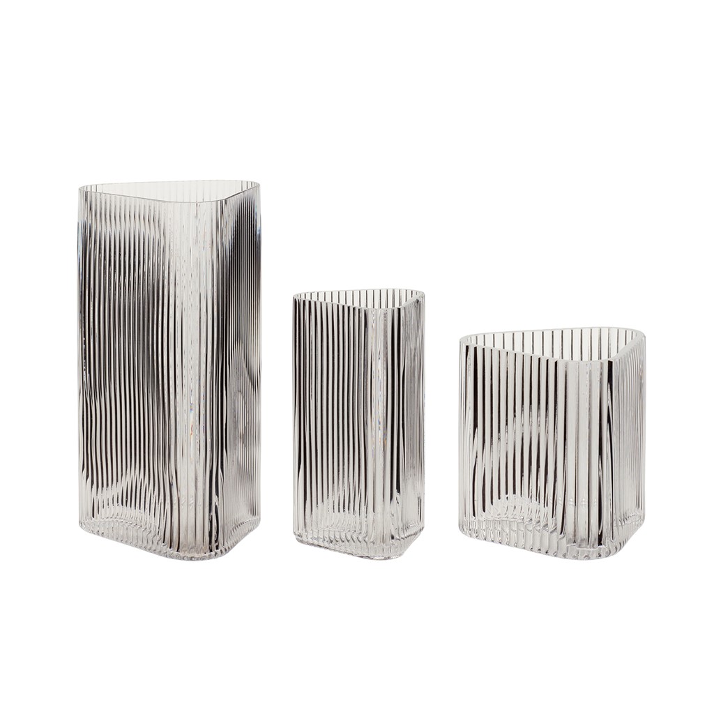 Hübsch Pretty vase 3-pack, Transparent