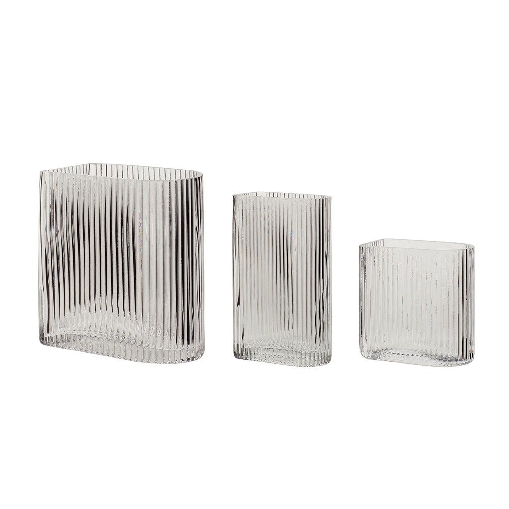 Hübsch Pretty vase 3-pack, Transparent