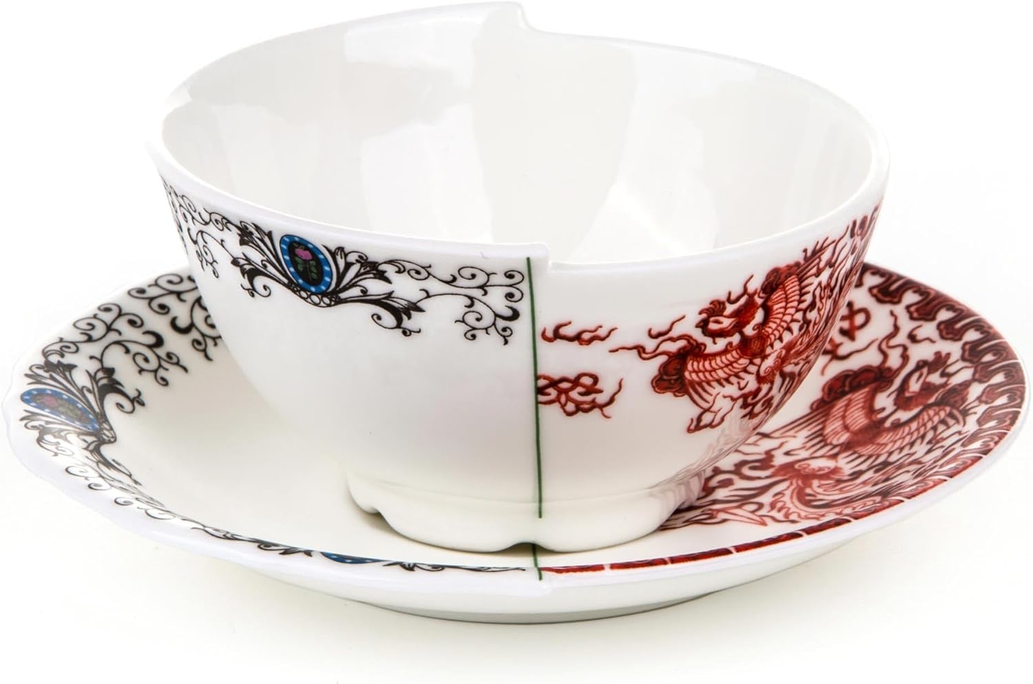 SELETTI Hybrid Zora Porcelain Tea Cup with Saucer