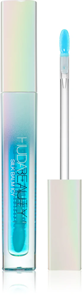 Huda Beauty Silk Balm Icy transparent lip gloss for more volume with a cooling effect