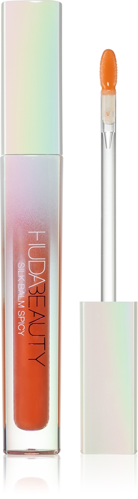 Huda Beauty Silk Balm Spicy transparent lip gloss for more volume with a warming effect