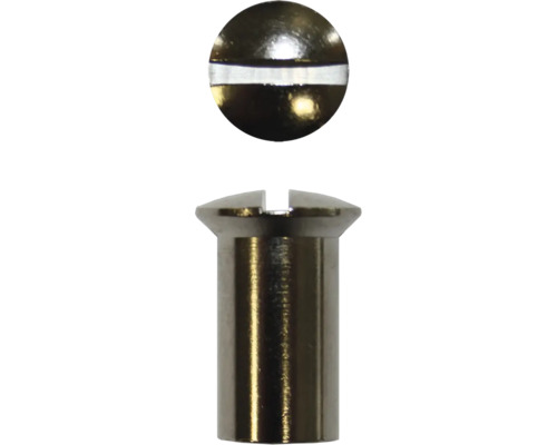 Sleeve nut M4 brass nickel-plated, 4 pieces