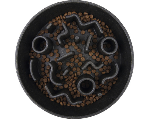 Dog/Cat Food Bowl District 70 Bamboo Dog Slow Feeder Ø 21 cm Anti-gulping bowl made of bamboo, anthracite