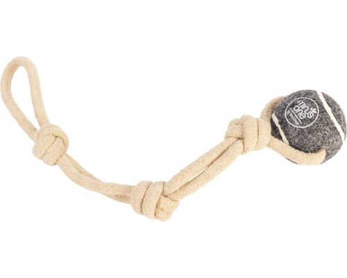 Dog toy beeztees Minus one tennis ball rope with hand strap 39 x 6.3 cm